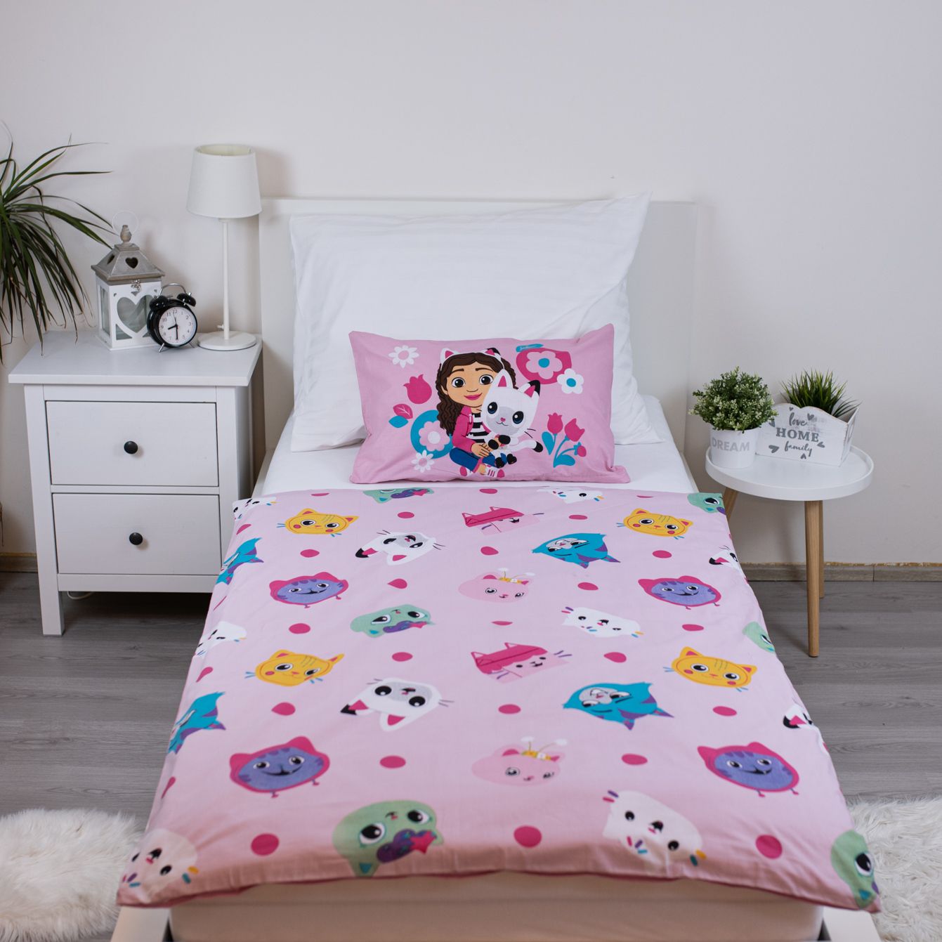 Gabby's Dollhouse Kinder Bettwäsche – Bettbezug 100x135 cm & Kissenbezug 40x60 cm
