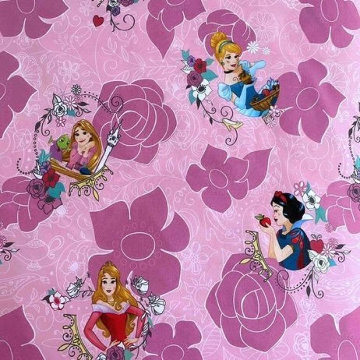 Disney Prinzessinnen Design Kuschelige Bettwäsche Baumwolle, 140x200 cm & 70x90 cm