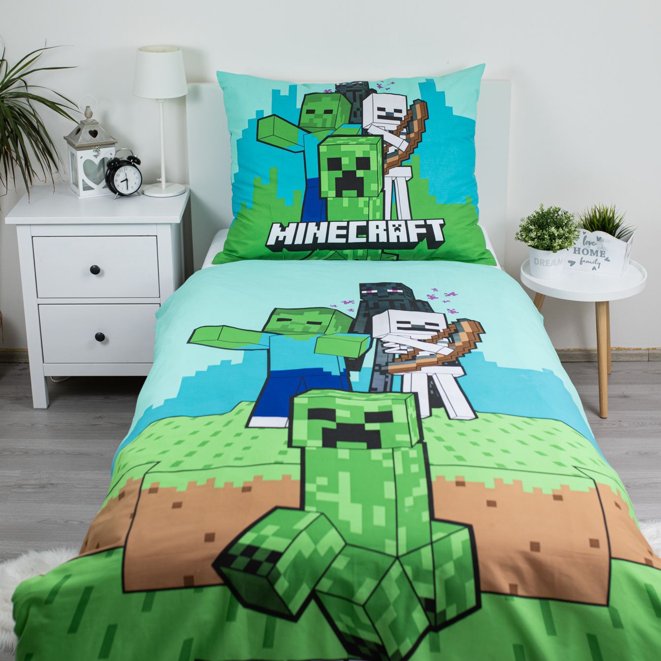 Minecraft Design Kuschelige Bettwäsche Baumwolle, 140x200 cm & 70x90 cm