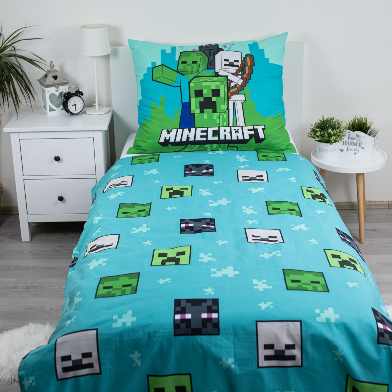 Minecraft Design Kuschelige Bettwäsche Baumwolle, 140x200 cm & 70x90 cm
