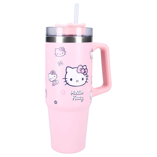 Hello Kitty Trinkflasche 900ml – Kinder Flasche rosa Bottled Bliss mit Henkel