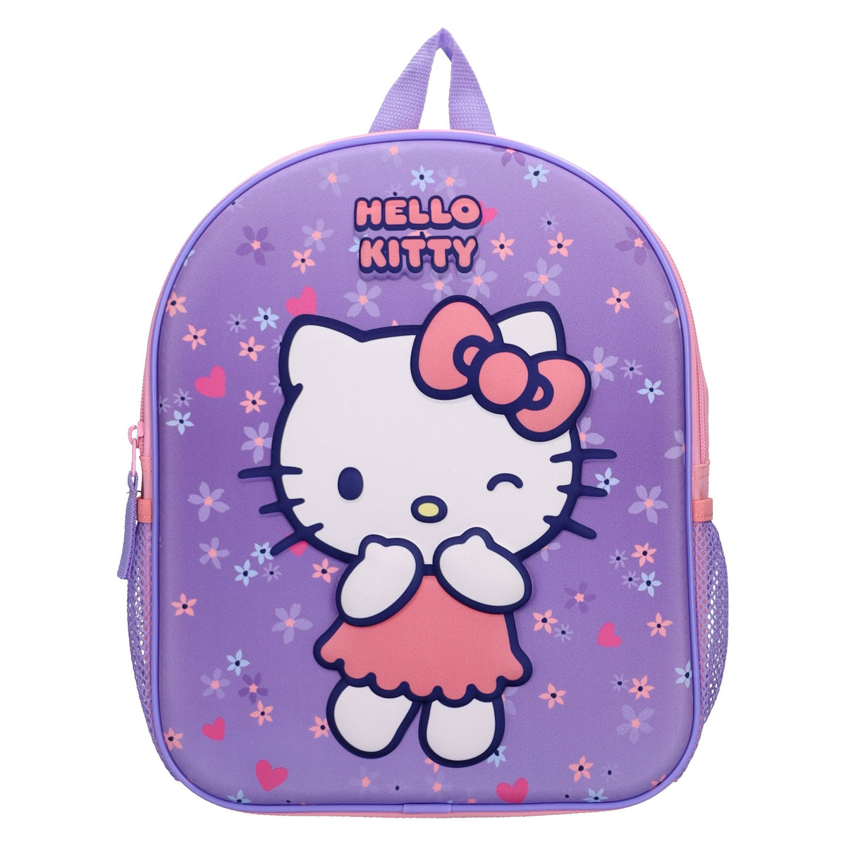 Sanrio Hello Kitty Kinder Rucksack mit 3D Motiv und Mesh Seitenfächern