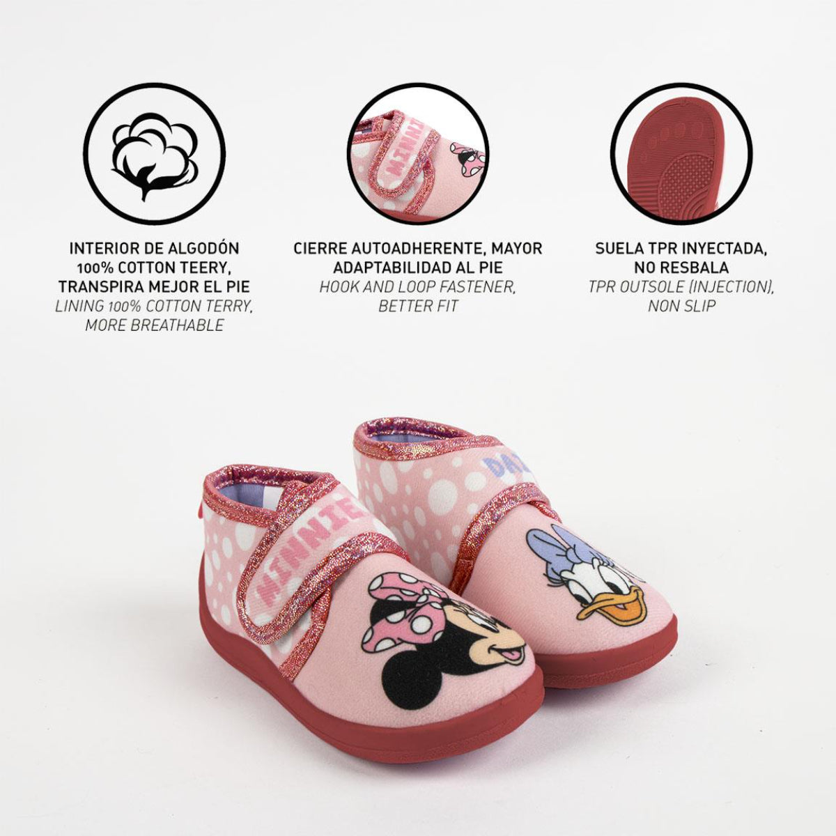 Disney Minnie Mouse Kinder Hausschuhe Halb-Boot Warme Hausstiefel, Pantoffeln