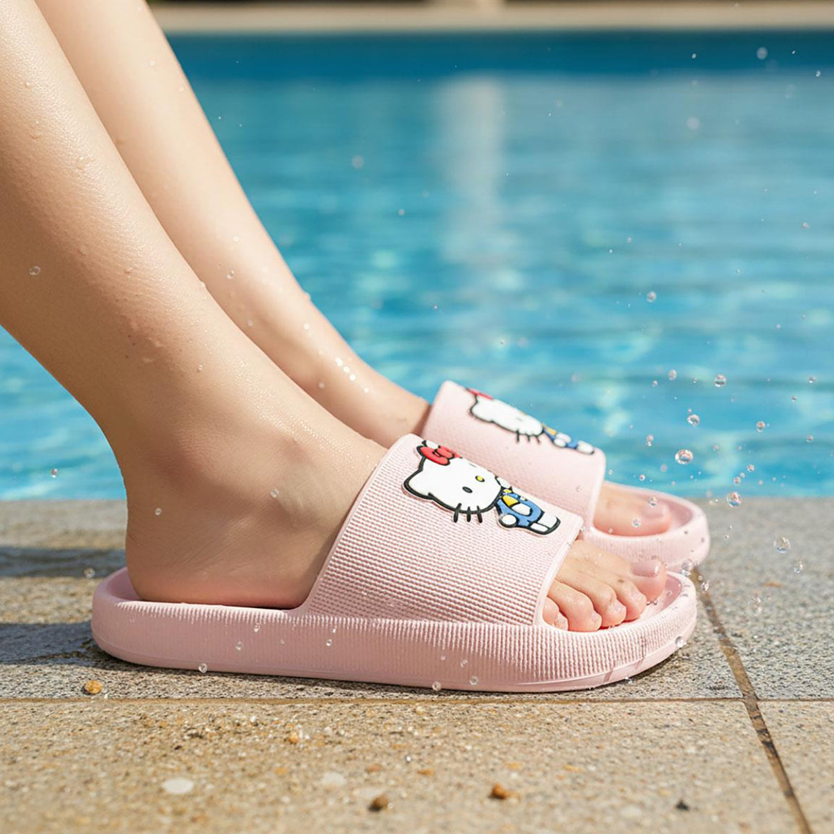 Hello Kitty Sommerschuhe Damen Flip Flops für Ferien Strand und Garten