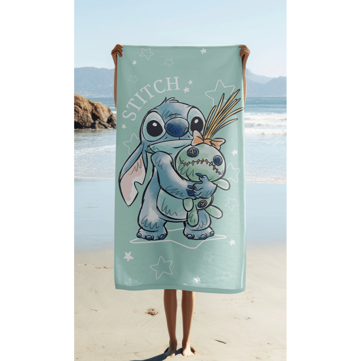Lilo & Stitch Badehandtuch Strandtuch 70x140 cm aus Baumwolle – saugfähig & weich
