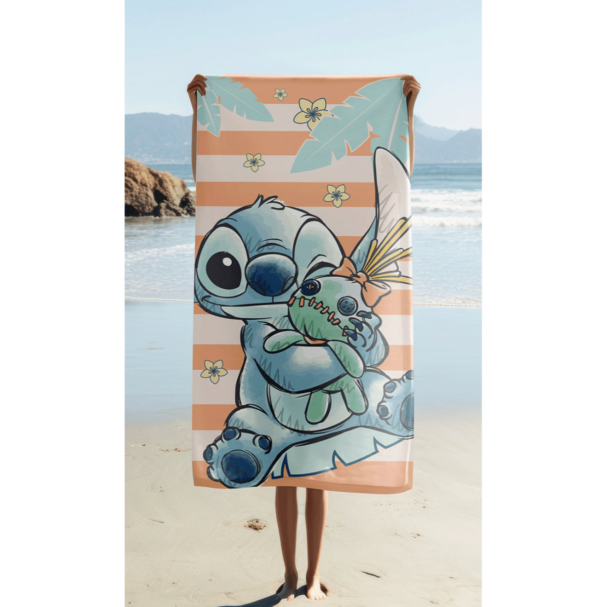 Lilo & Stitch Badehandtuch Strandtuch 70x140 cm aus Baumwolle – saugfähig & weich