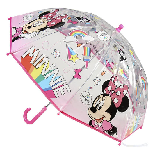 Disney Minnie Mouse Regenschirm ⌀ 71 cm Leichter Kuppel-Schirm für Regenwetter