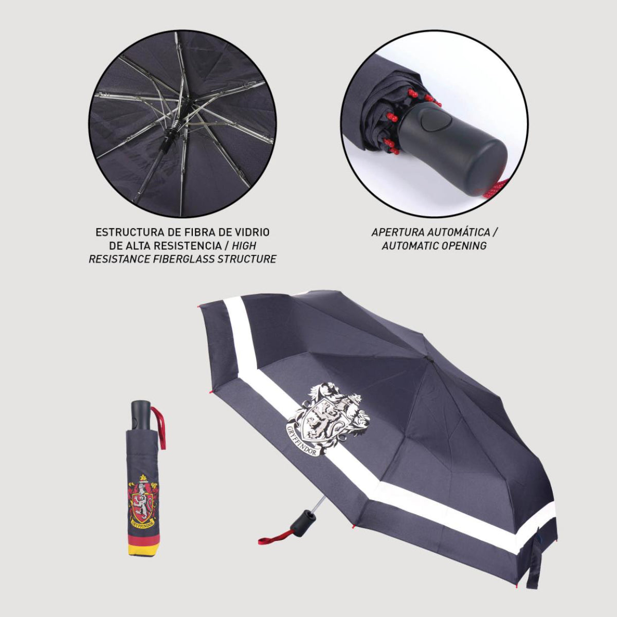 Harry Potter Regenschirm ⌀ 97 cm Leichter Kuppel-Schirm für Regenwetter