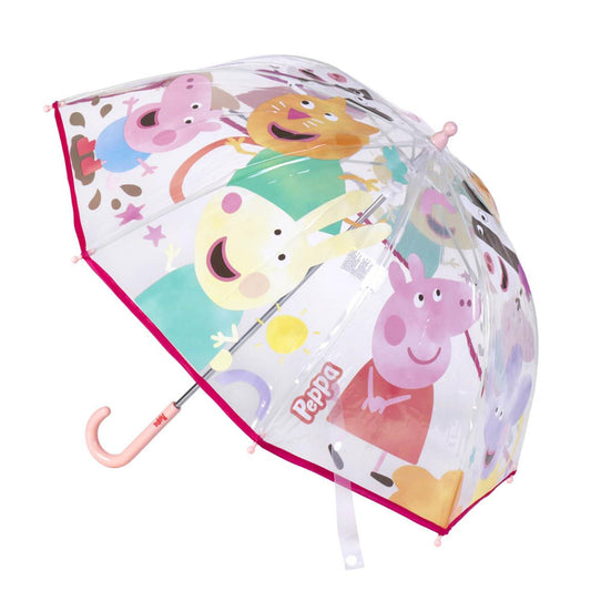 Peppa Pig Regenschirm ⌀ 71 cm Leichter Kuppel-Schirm für Regenwetter