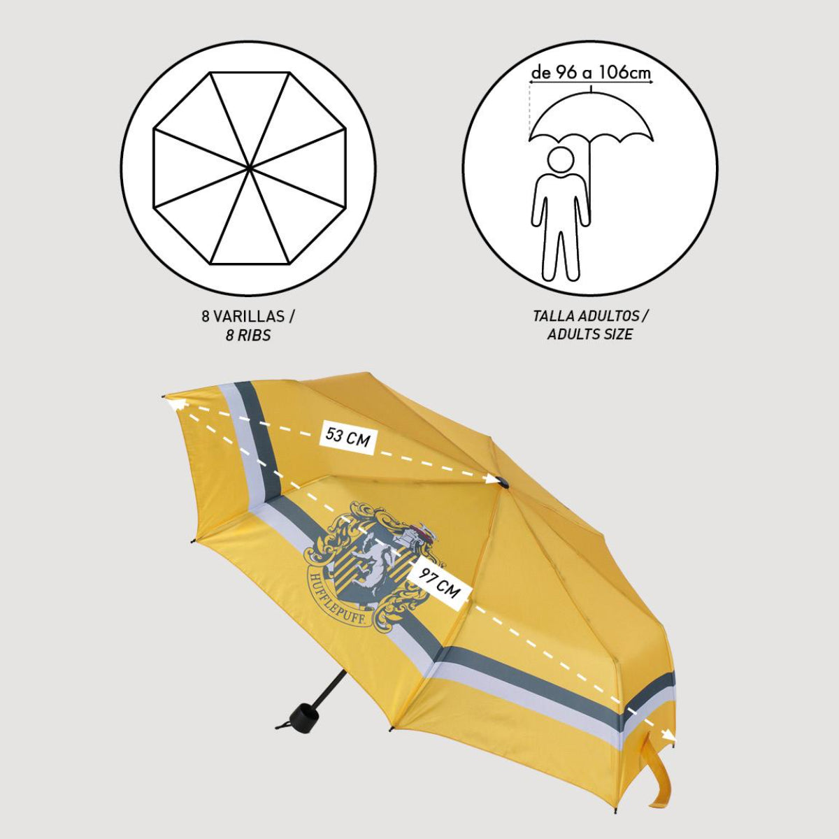 Harry Potter Regenschirm ⌀ 97 cm Leichter Kuppel-Schirm für Regenwetter