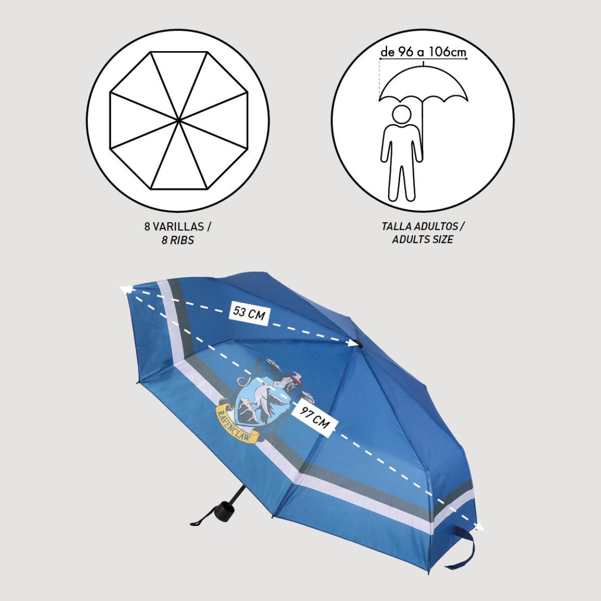 Harry Potter Regenschirm ⌀ 97 cm Leichter Kuppel-Schirm für Regenwetter