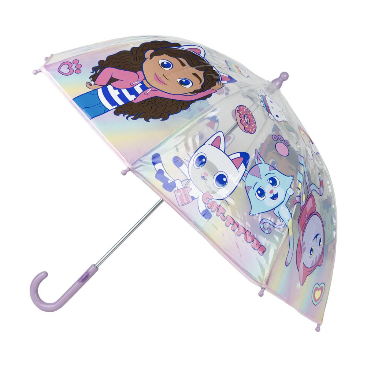 Gabby´s Dollhouse Regenschirm ⌀ 71 cm Leichter Kuppel-Schirm für Regenwetter