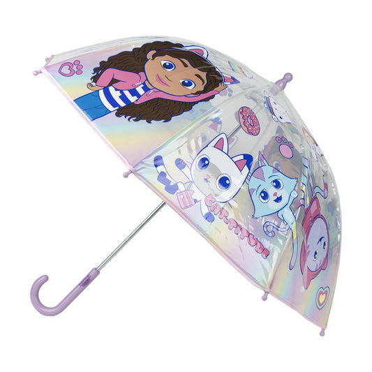 Gabby´s Dollhouse Regenschirm ⌀ 71 cm Leichter Kuppel-Schirm für Regenwetter