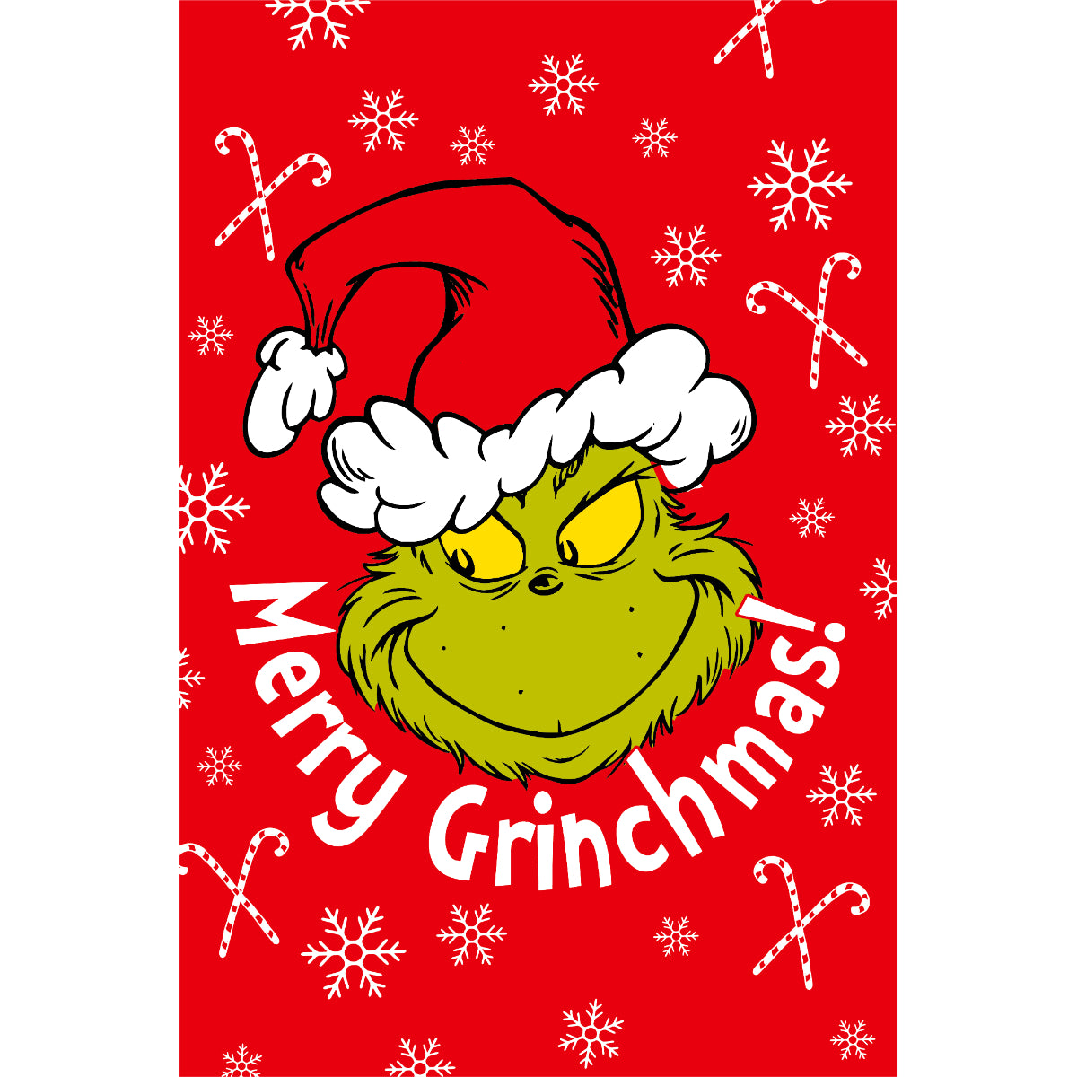 The Grinch Weihnachtsdecke 100 × 150 cm Microflanell Kuscheldecke mit Merry Grinchmas Motiv