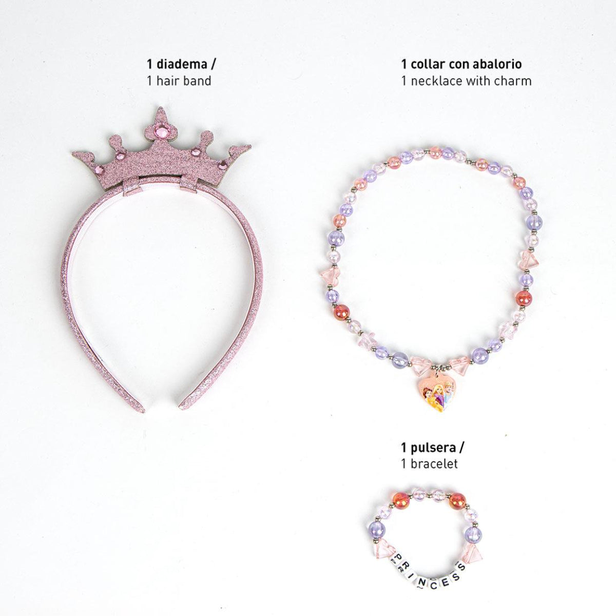 Disney Princess Mädchen Schmuck – Kinderarmband & Halskette Set