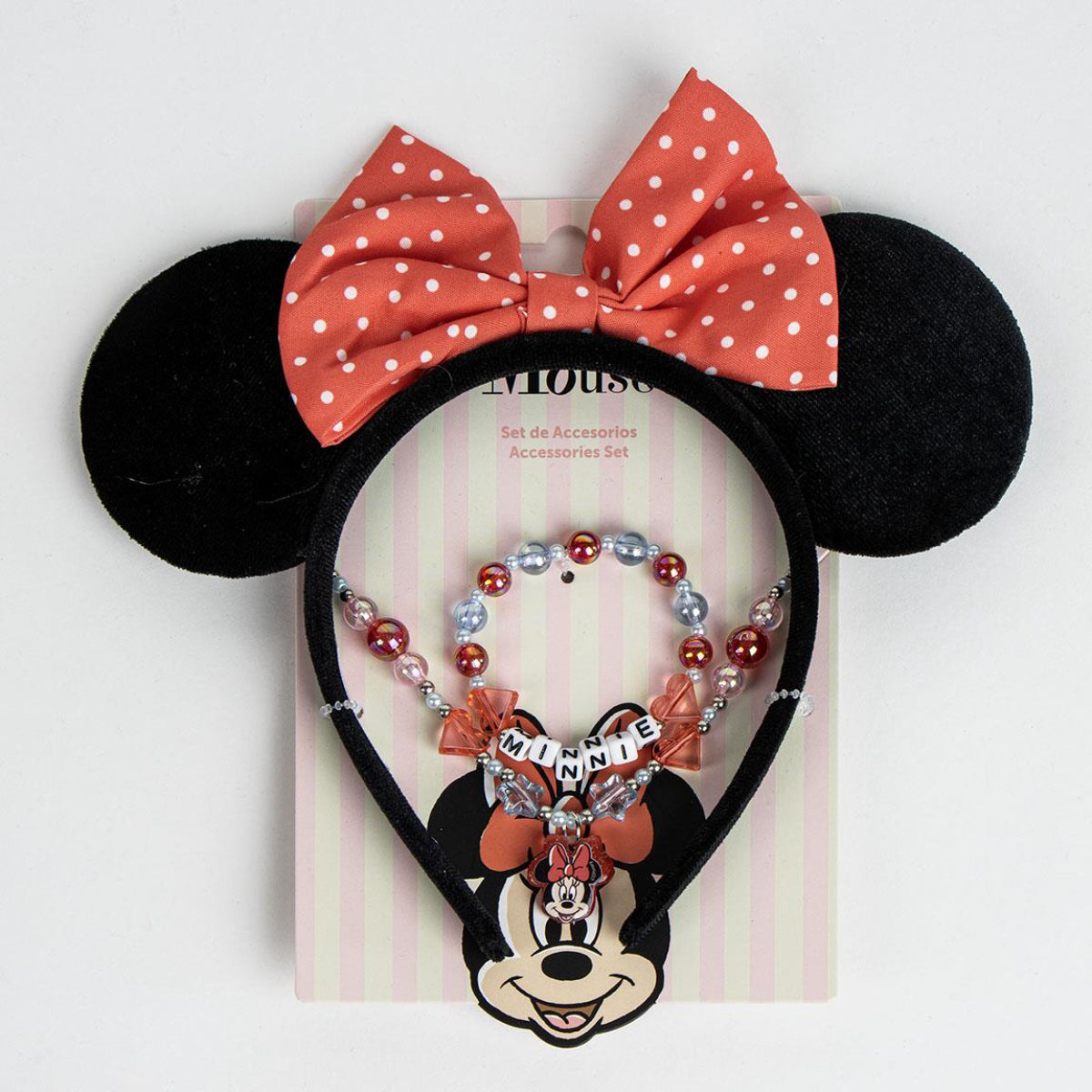 Disney Minnie Kinder Schmuckset – Niedliches Armband, Halskette & Ring