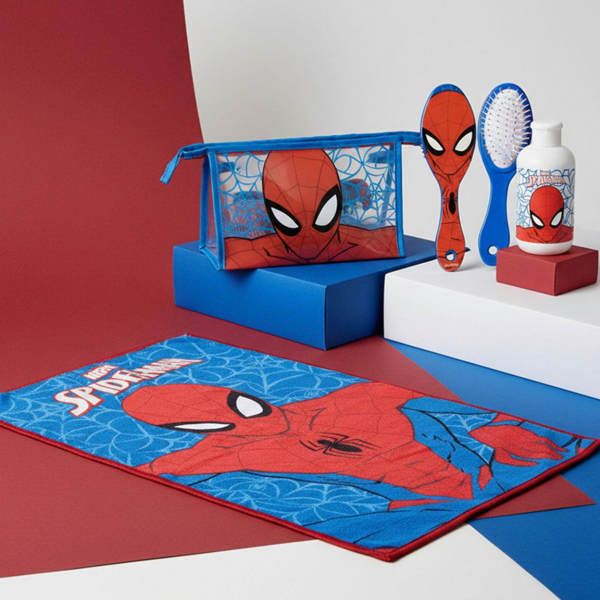 Spiderman Kinder Waschset Kulturbeutel Haarbürste Handtuch Travel Zubehör