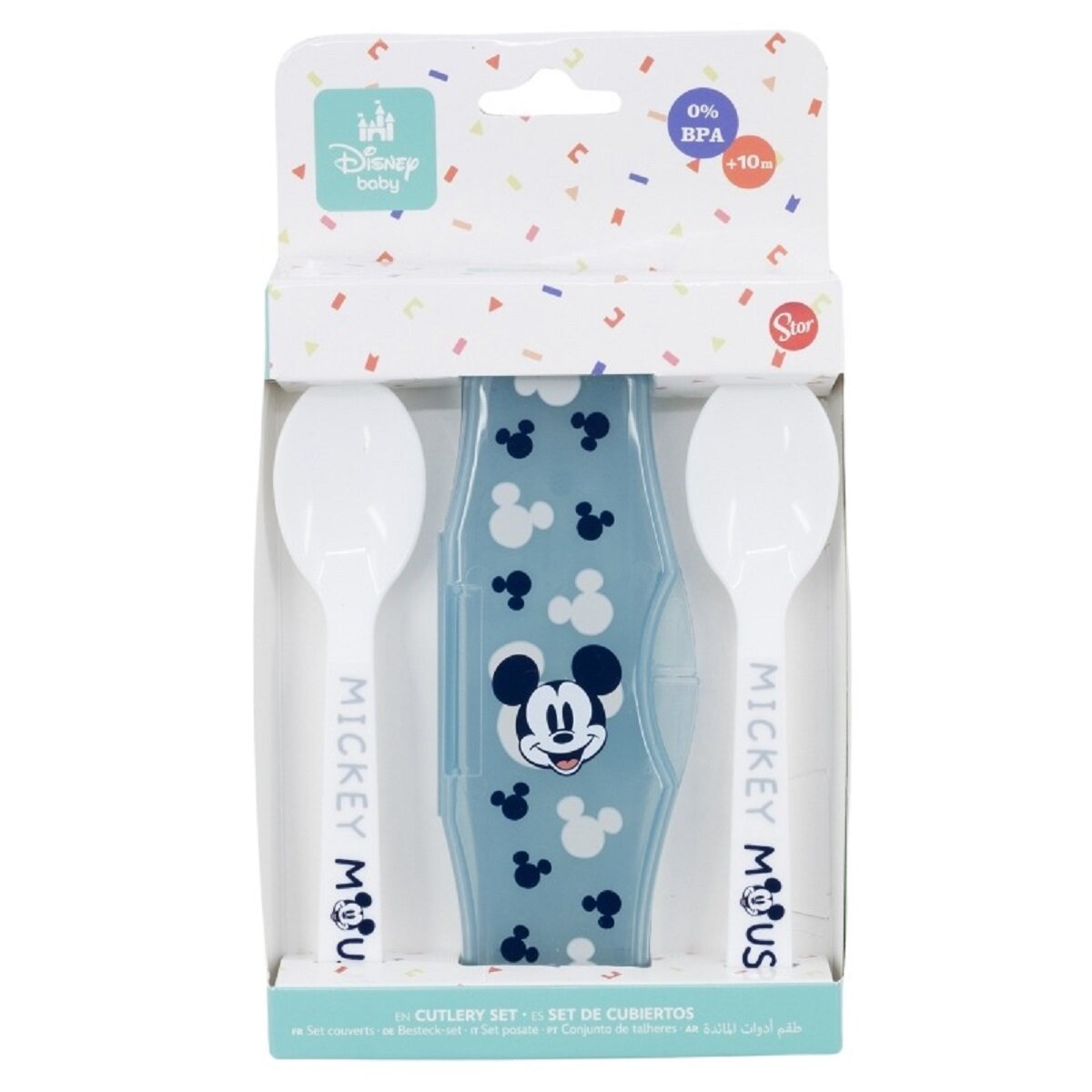 Disney Mickey Mouse Kinderlöffel Set 2-teilig im Reiseetui