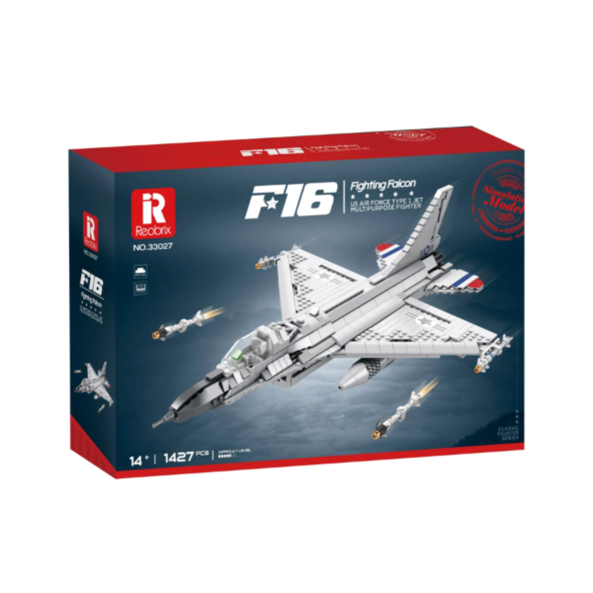 Reobrix 33027 Kampfjet Klemmbaustein 1427 Teile 49 cm ab 14