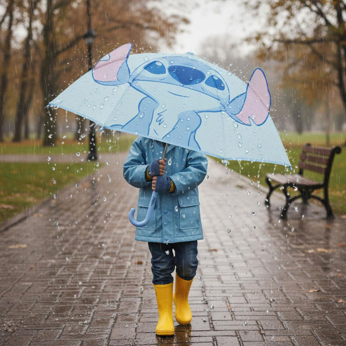 Disney Stitch Regenschirm Ø 45 cm manuell mit Applikationen für Kinder