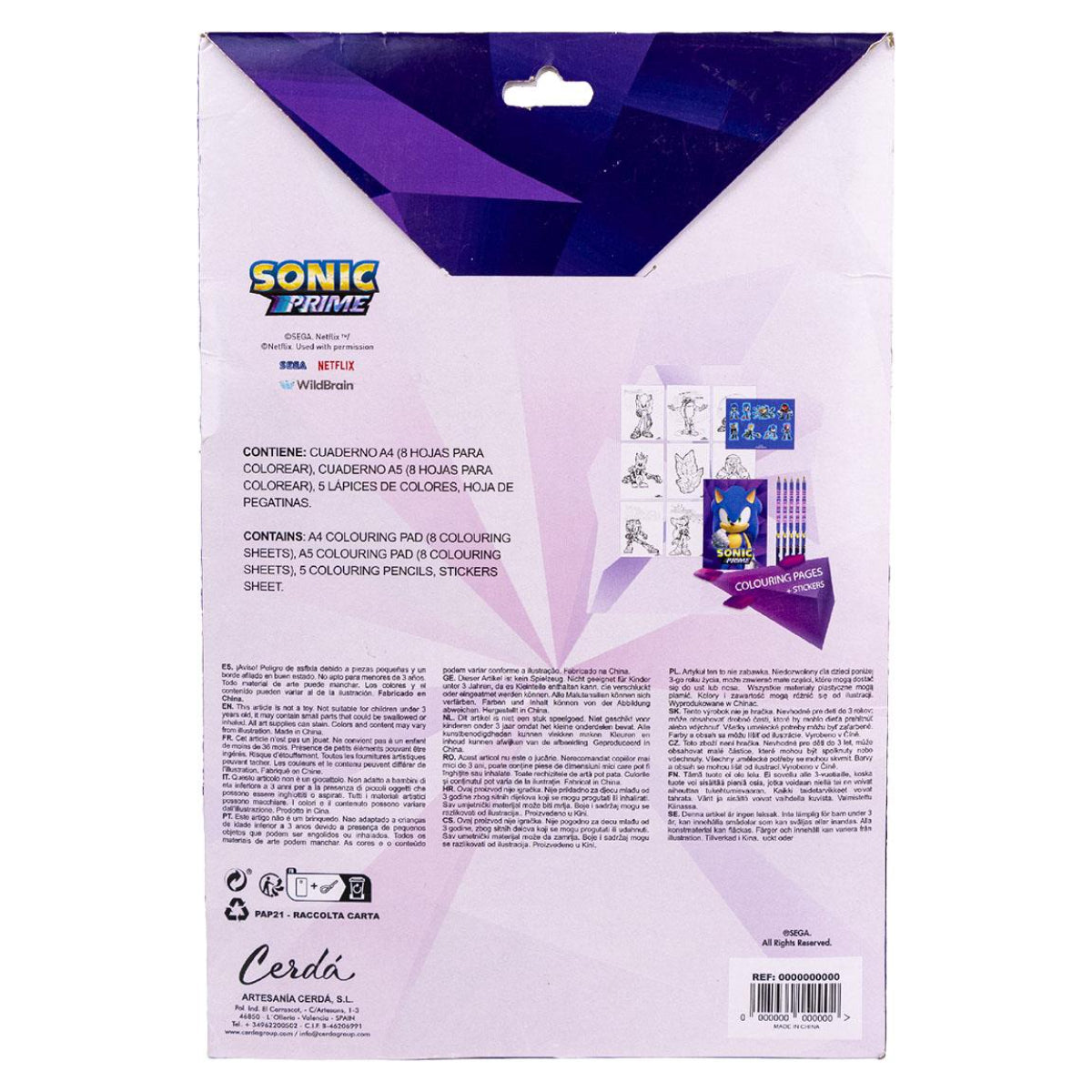 Sonic Prime Mal- und Schreibset – Kinder Schreibwaren-Set zum Ausmalen