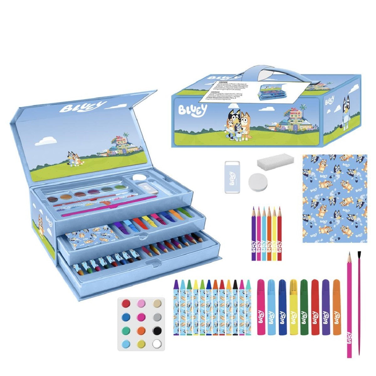 Bluey Schreibwaren- & Malset – Farbenfrohes Pastelfarben Set für kleine Künstler