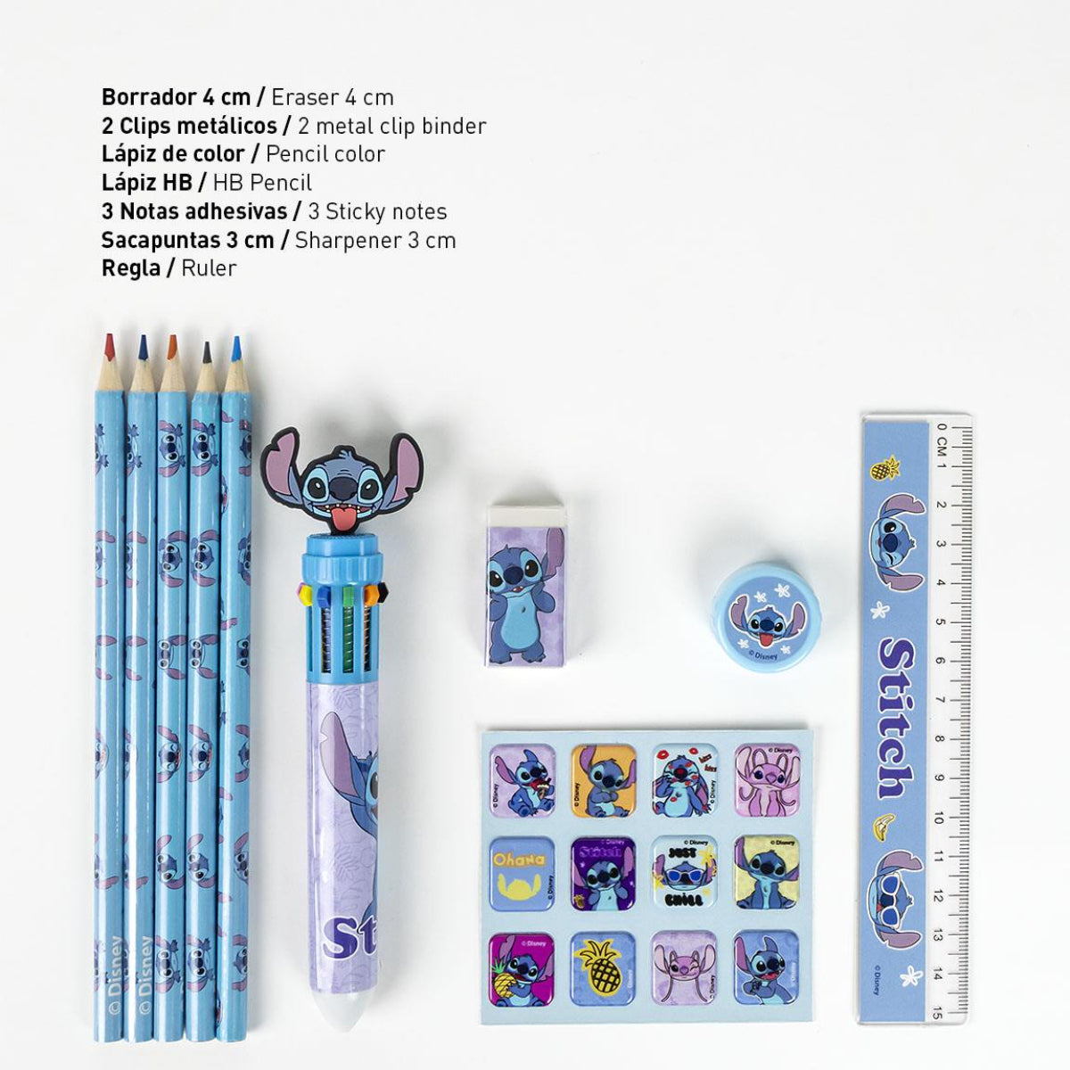 Disney Stitch Schulset Schreibwaren-Set EVA Federmäppchen & Zubehör für Kinder