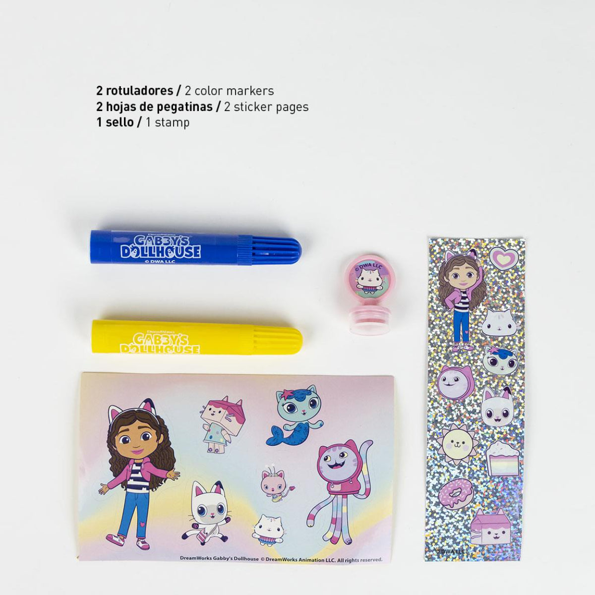 Gabby’s Dollhouse Mal- und Schreibset Kinder Schreibwaren-Set zum Ausmalen