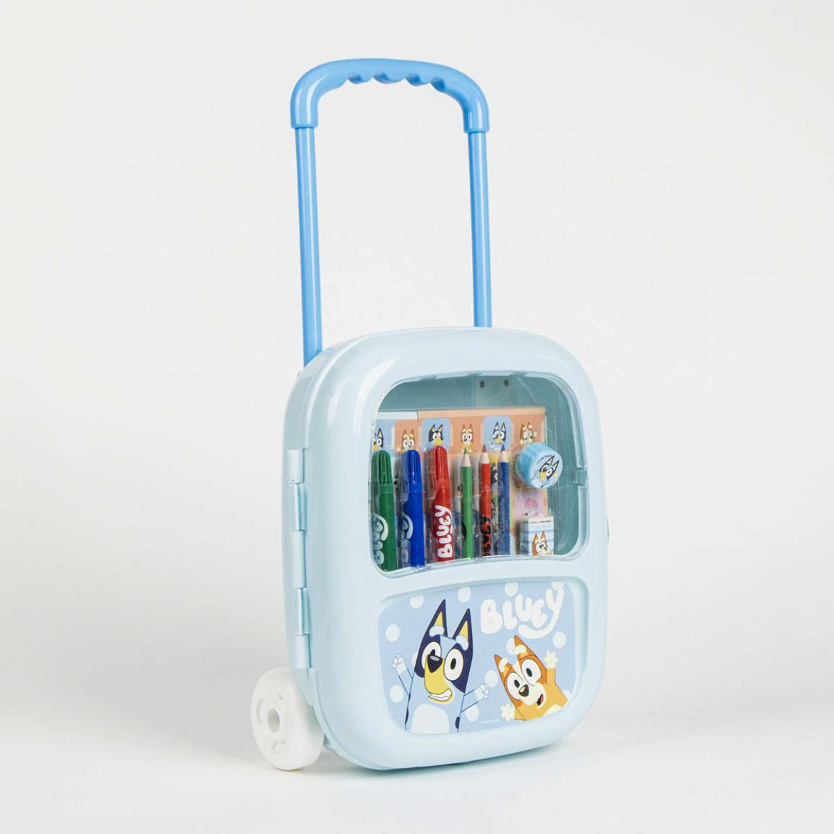 Bluey CreativeCase Zeichenkoffer – Rollkoffer & Schreibset mit Farben und Stiften