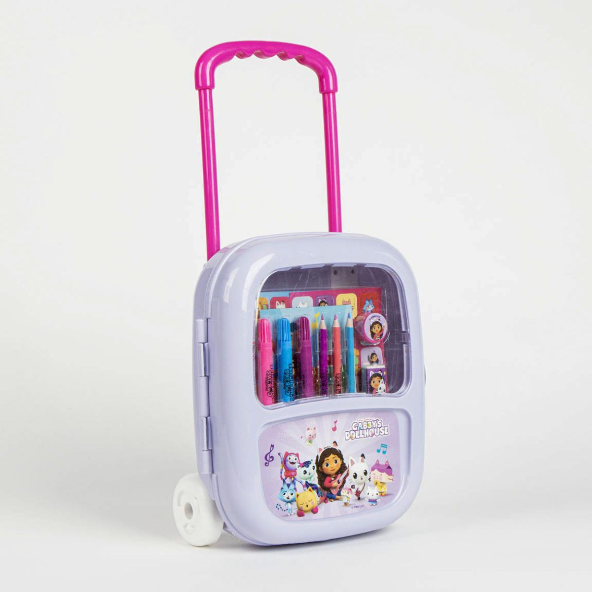 Gabby´s Dollhouse CreativeCase Zeichenkoffer – Rollkoffer & Schreibset mit Farben und Stiften