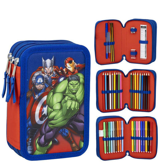 Marvel Giotto Federmappe gefüllt – Schuletui & Stiftebox mit Zubehör für Kinder