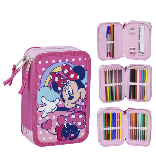 Disney Minnie Mouse Giotto Federmappe gefüllt – Schuletui & Stiftebox mit Zubehör für Kinder