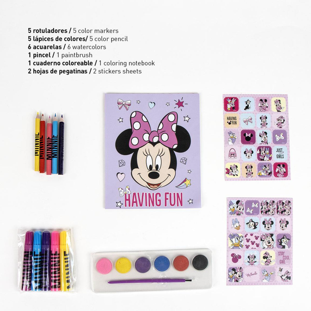 Disney Minnie Mouse Ausmal-Rucksack Kreativer Kinderrucksack zum Selbstgestalten