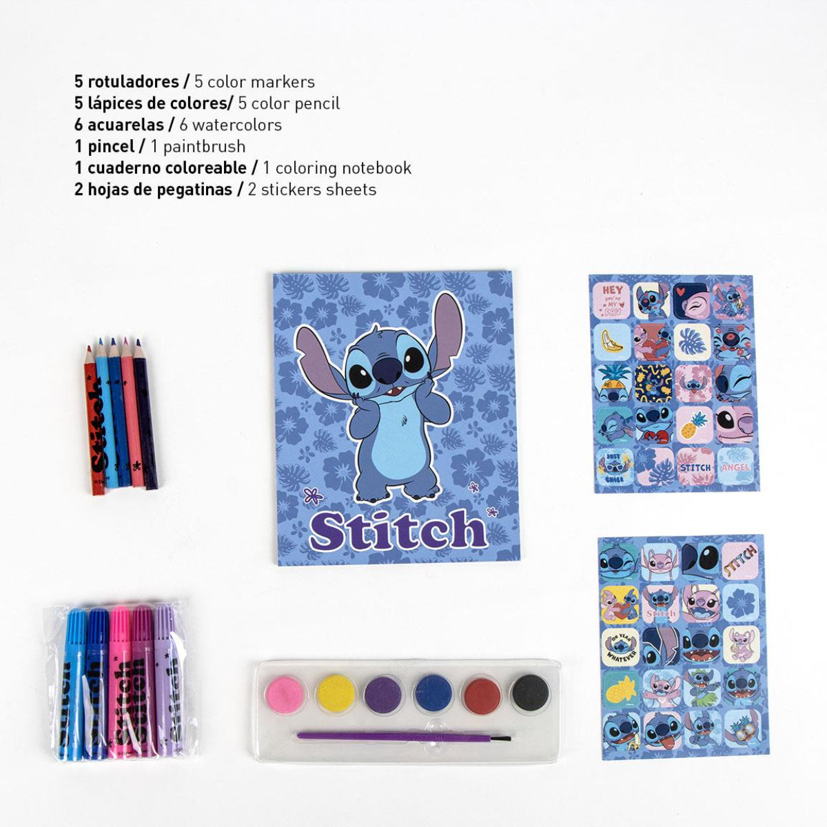 Lilo & Stitch Ausmal-Rucksack Kreativer Kinderrucksack zum Selbstgestalten