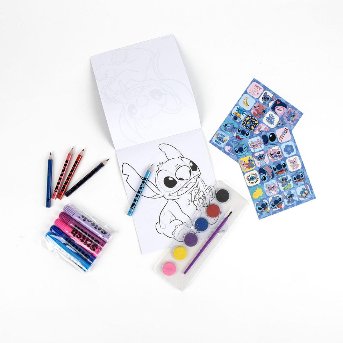 Lilo & Stitch Ausmal-Rucksack Kreativer Kinderrucksack zum Selbstgestalten