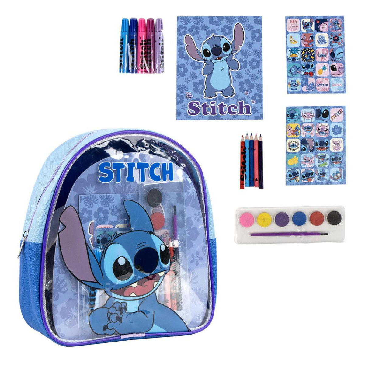 Lilo & Stitch Ausmal-Rucksack Kreativer Kinderrucksack zum Selbstgestalten