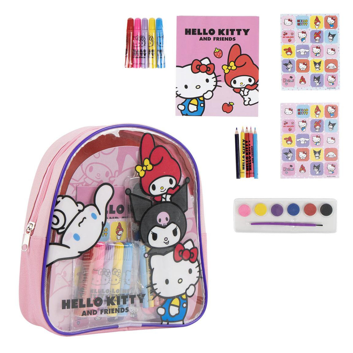 Hello Kitty Ausmal-Rucksack Kreativer Kinderrucksack zum Selbstgestalten
