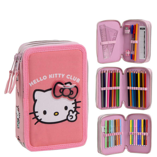 Hello Kitty Federmappe gefüllt – Schuletui & Stiftebox mit Zubehör für Kinder