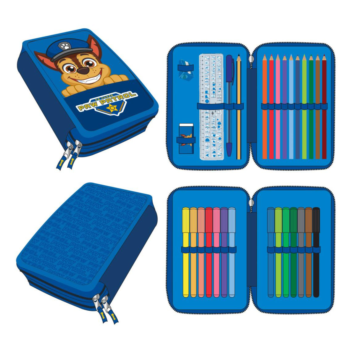 Paw Patrol Federmappe gefüllt – Schuletui & Stiftebox mit Zubehör für Kinder