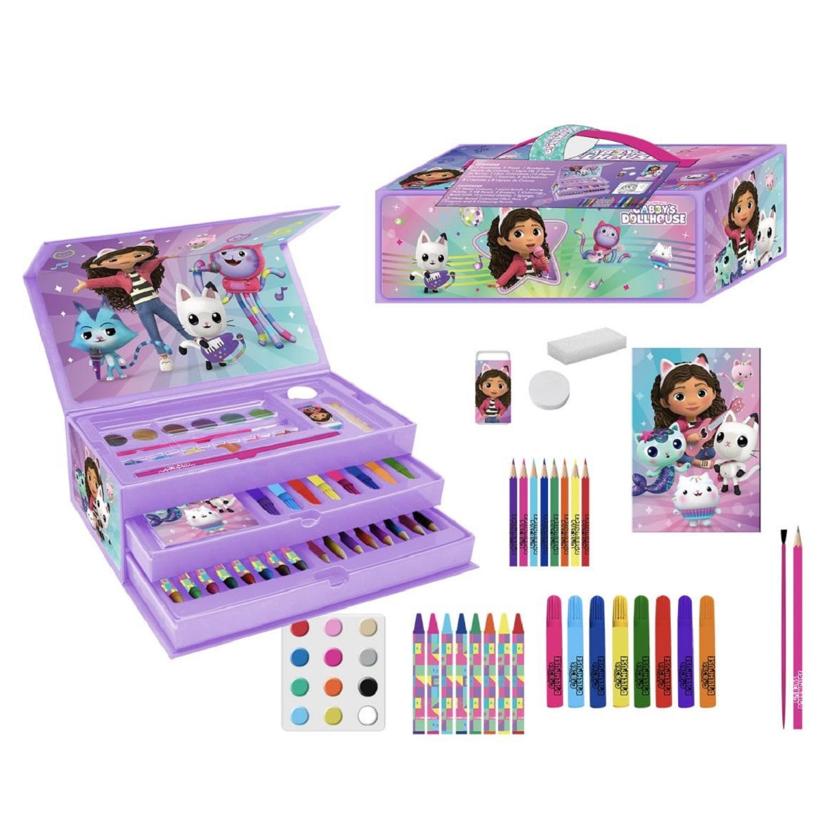 Gabby´s Dollhouse Schreibwaren- & Malset – Farbenfrohes Pastelfarben Set für kleine Künstler