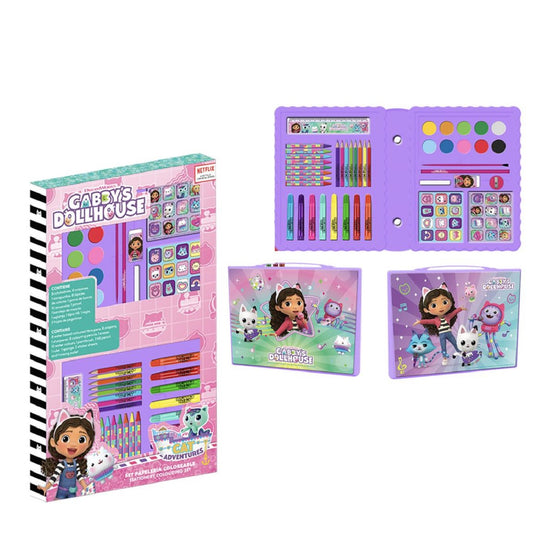 Gabby’s Dollhouse Mal und Schreibset Kinder Schreibwaren-Set zum Ausmalen