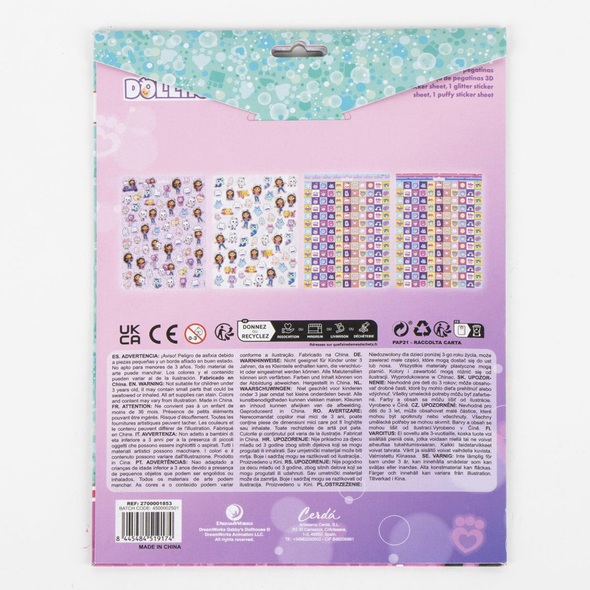 Gabby’s Dollhouse Sticker-Set für Kinder 300+ Aufkleber zum Basteln & Spielen