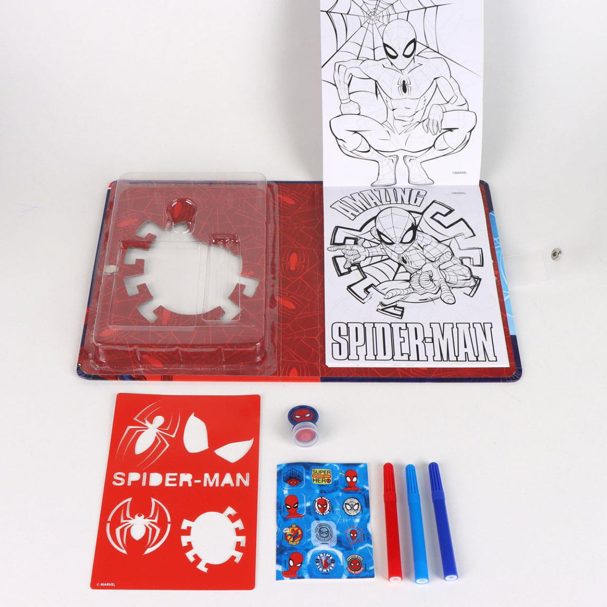 Spiderman Notizbuch-Set für Kinder – Schreibset mit Stiften & Stickern