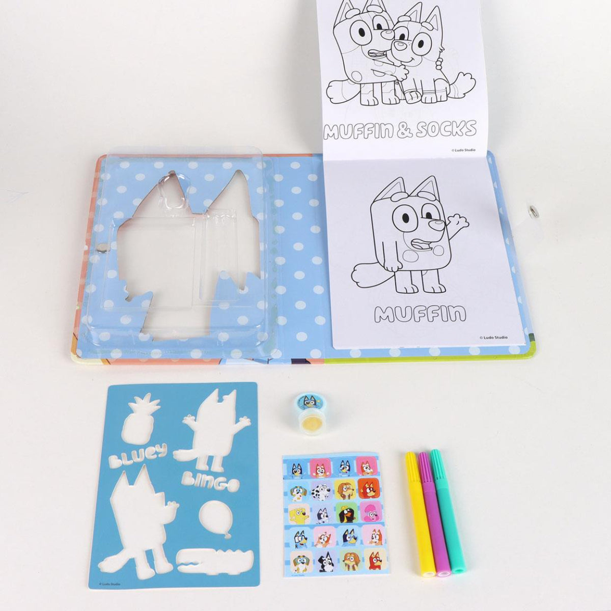 Bluey Notizbuch-Set für Kinder inkl. Stifte & Sticker – Schreibwaren-Set