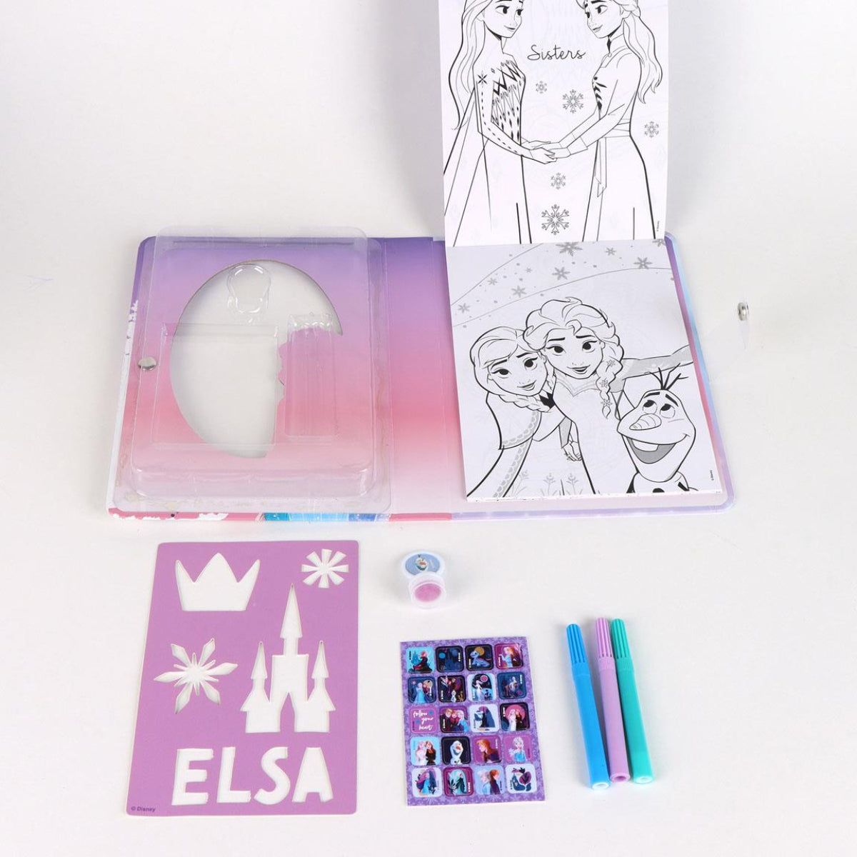 Disney Frozen Schreibset – Kinder Notizbuch inkl. Aufkleber & Stifte
