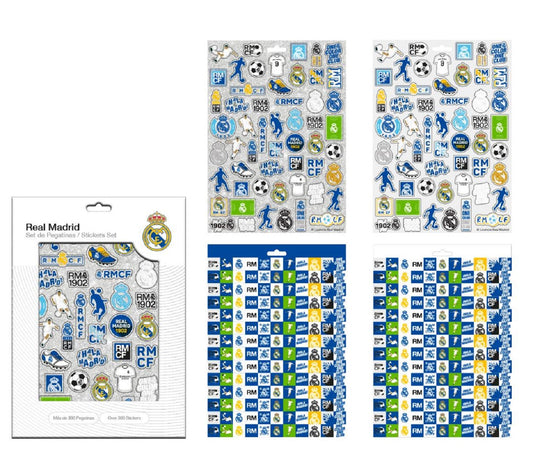 Real Madrid Aufkleber-Set Sticker für Hefte, Schreibtisch & Geschenke