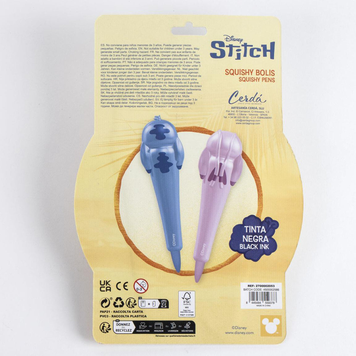 Disney Stitch Stiftset 2 Kugelschreiber aus Silikon für Schule & Büro