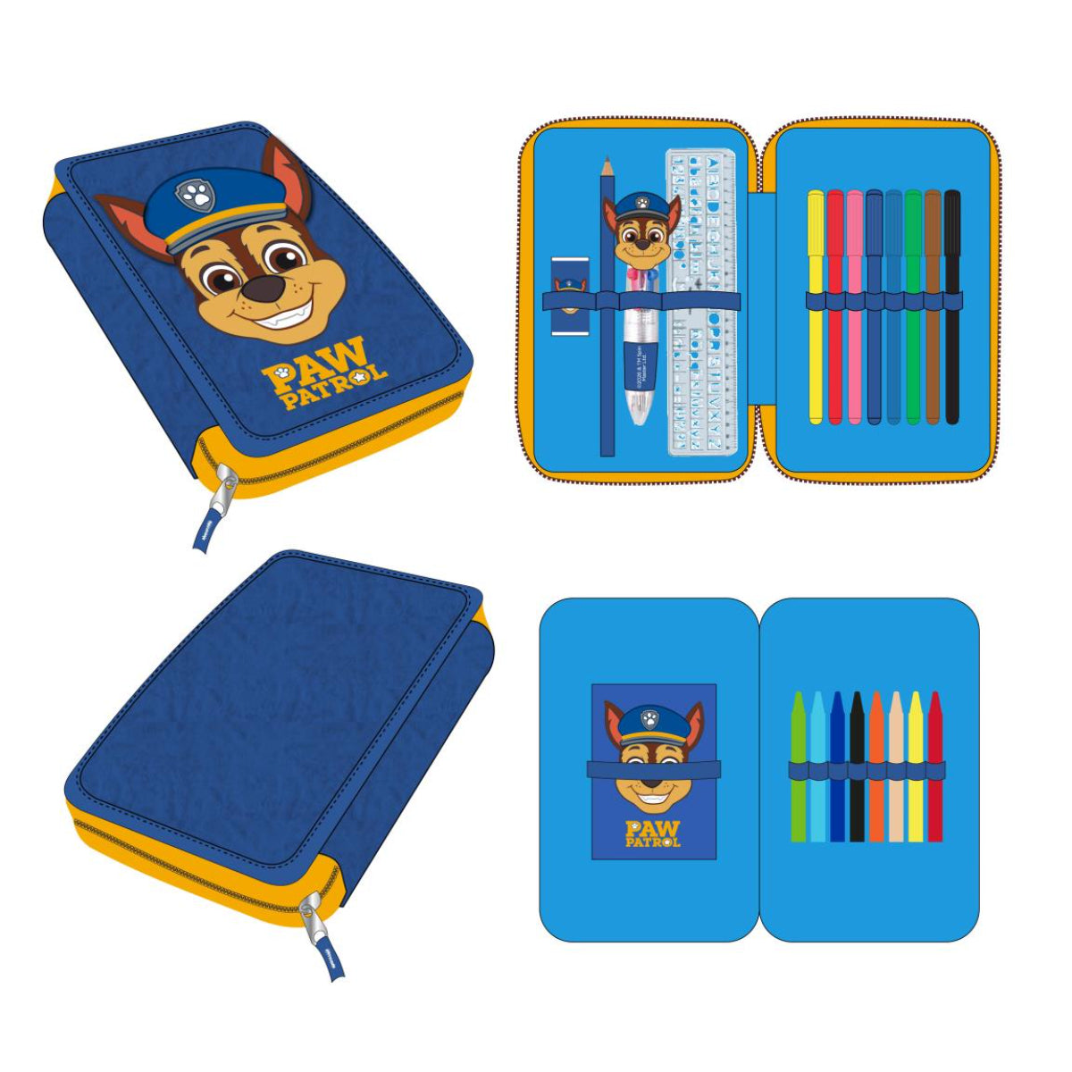 Paw Patrol Schüleretui Kinder Federmappe mit Zubehör Schule Freizeit