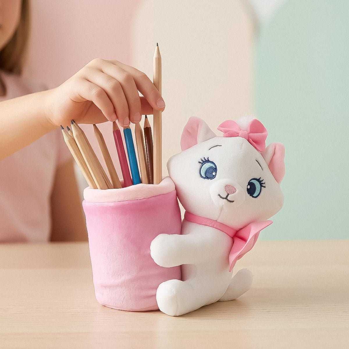 Disney Marie Kinder Stiftehalter Plüsch für Bleistifte Marker Schreibtisch und Kinderzimmer