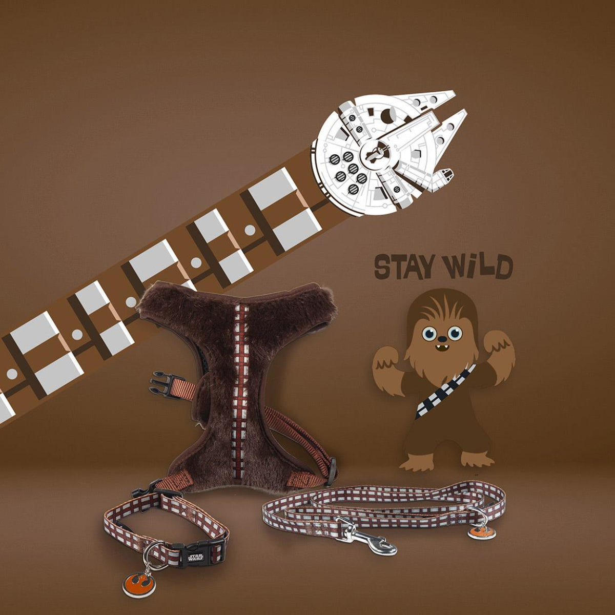 Star Wars Chewbacca Hundegeschirr M/L Verstellbar & bequem für Hunde